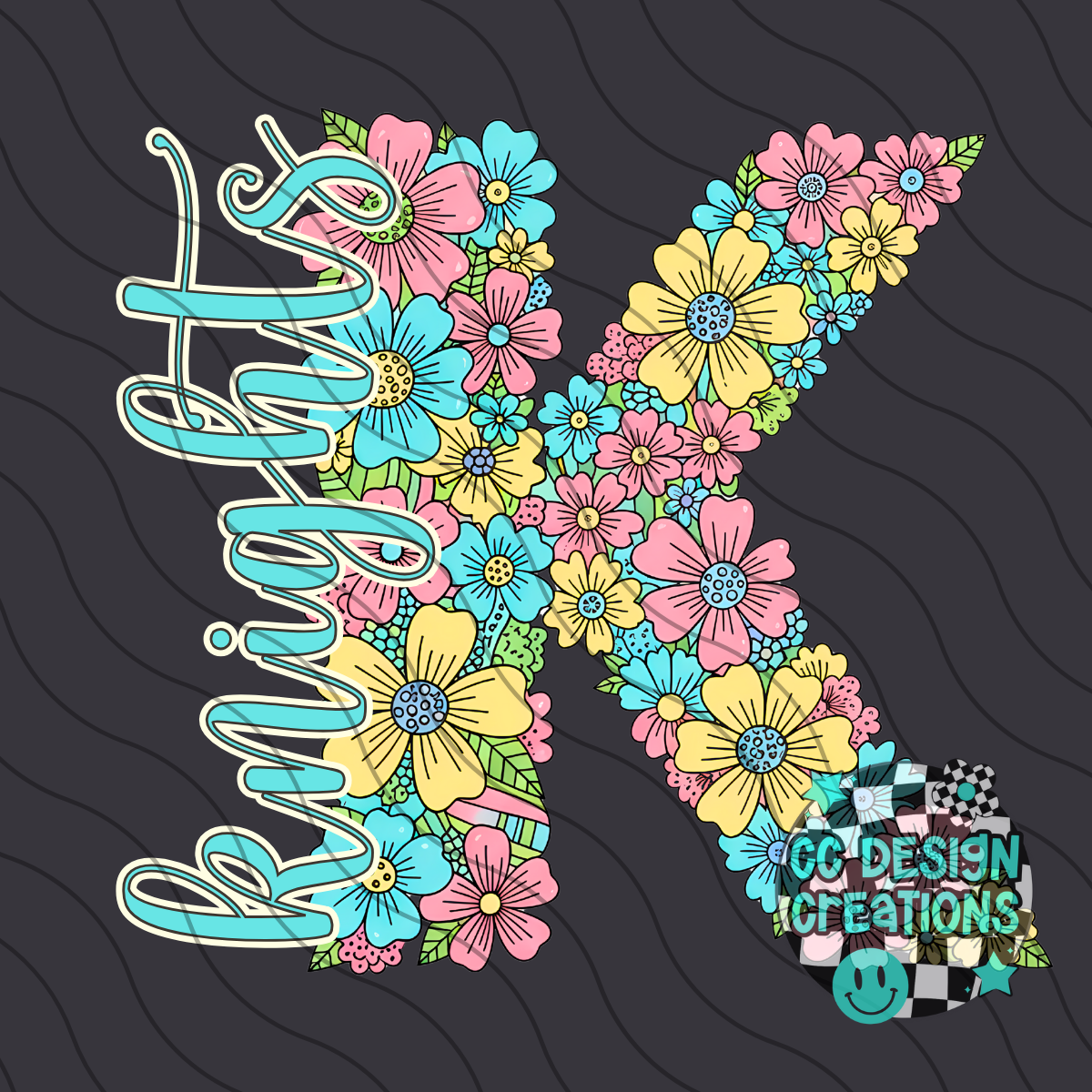 Knights Floral Mascot PNG Digital Download