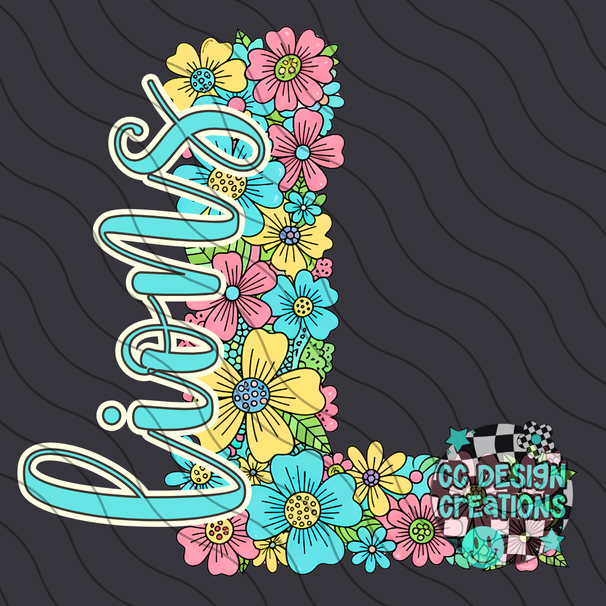 Lions Floral Mascot PNG Digital Download