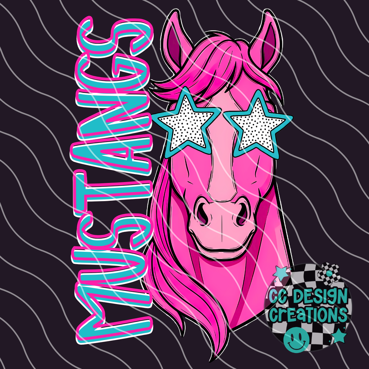 Mustangs Preppy Mascot PNG Digital Download