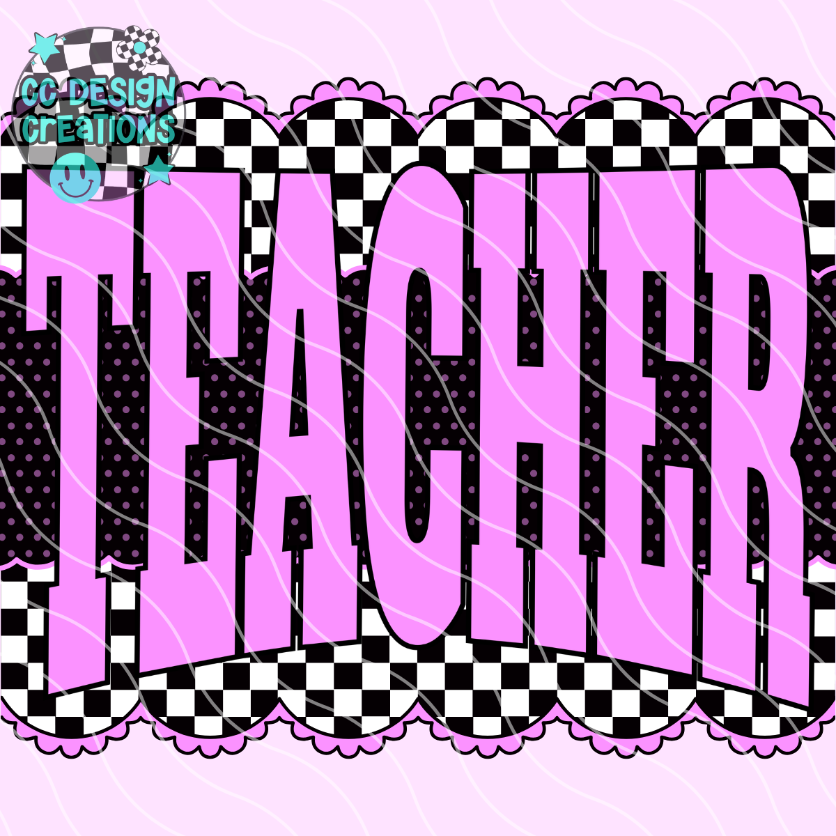 Neon Purple Teacher PNG Digital Download