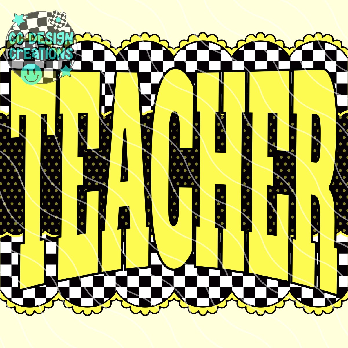 Neon Yellow Teacher PNG Digital Download
