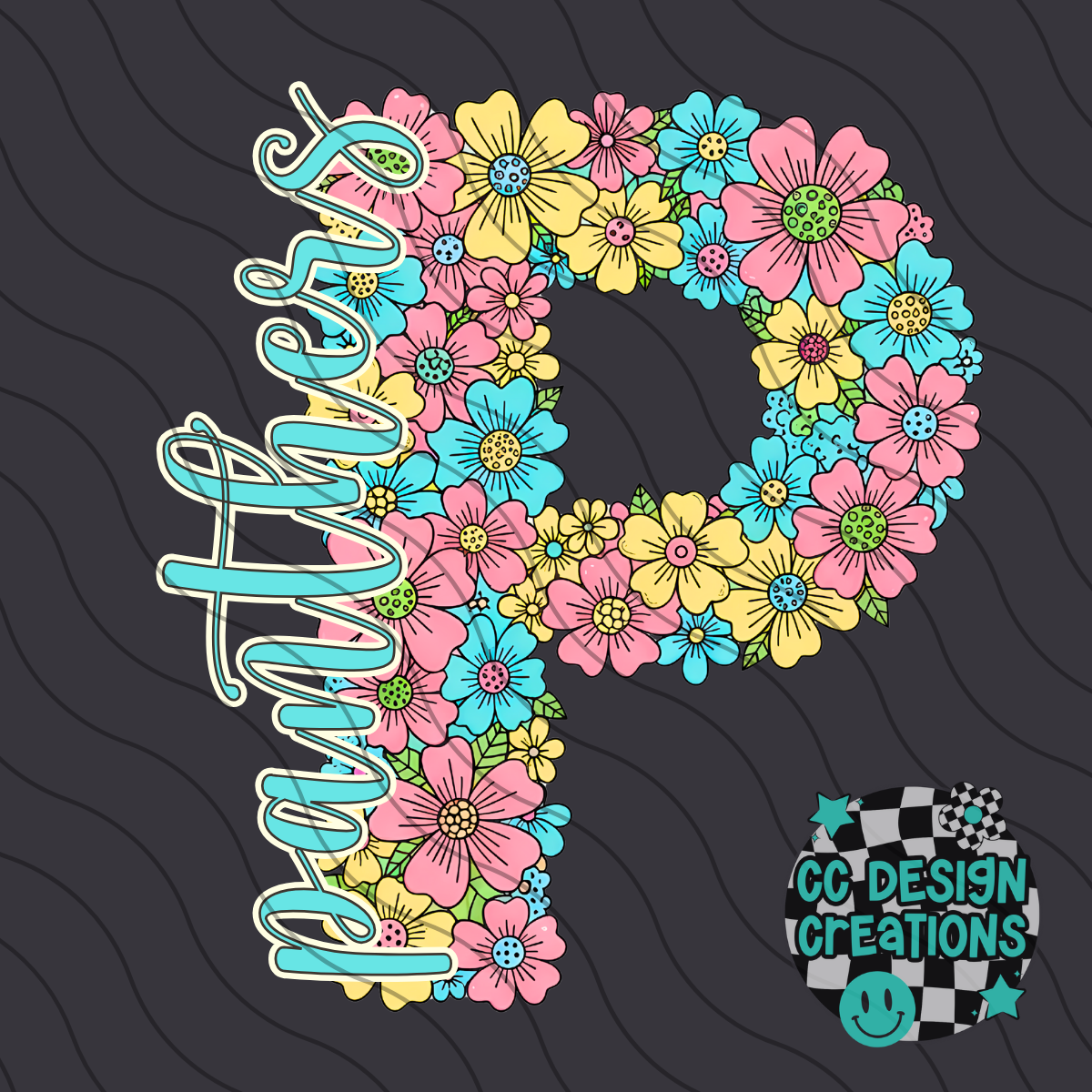 Panthers Floral Mascot PNG Digital Download