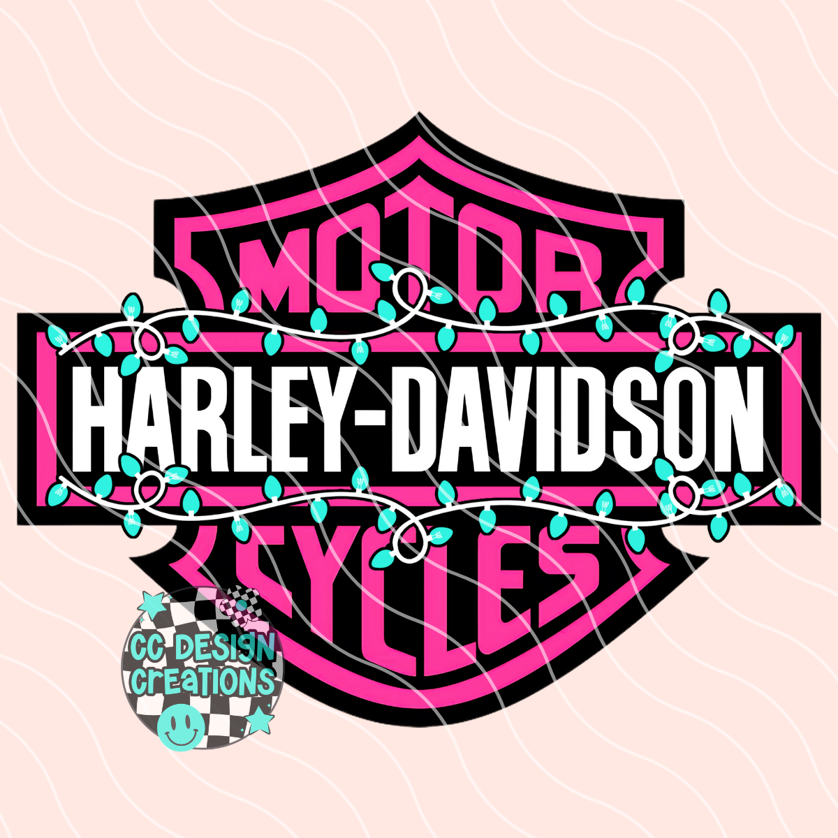 Pink Har ley Christmas PNG Digital Download