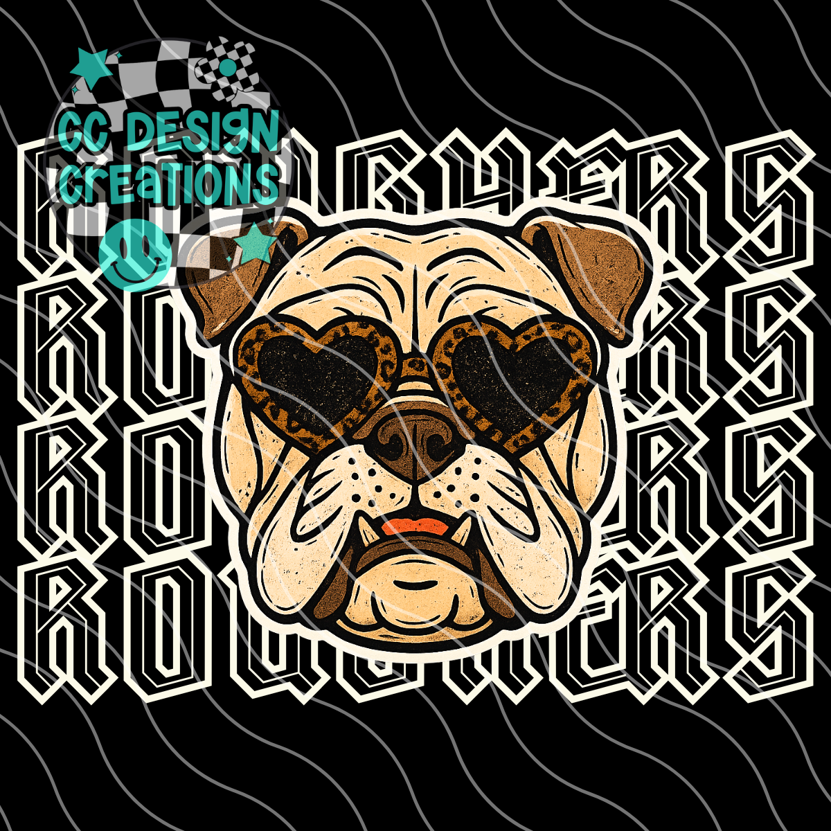 Roughers Bulldogs Preppy Grunge Mascot PNG Digital Download