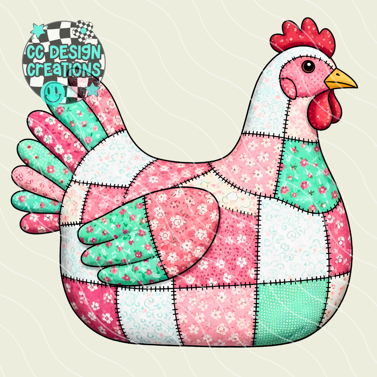 Quilt Chicken PNG Digital Download