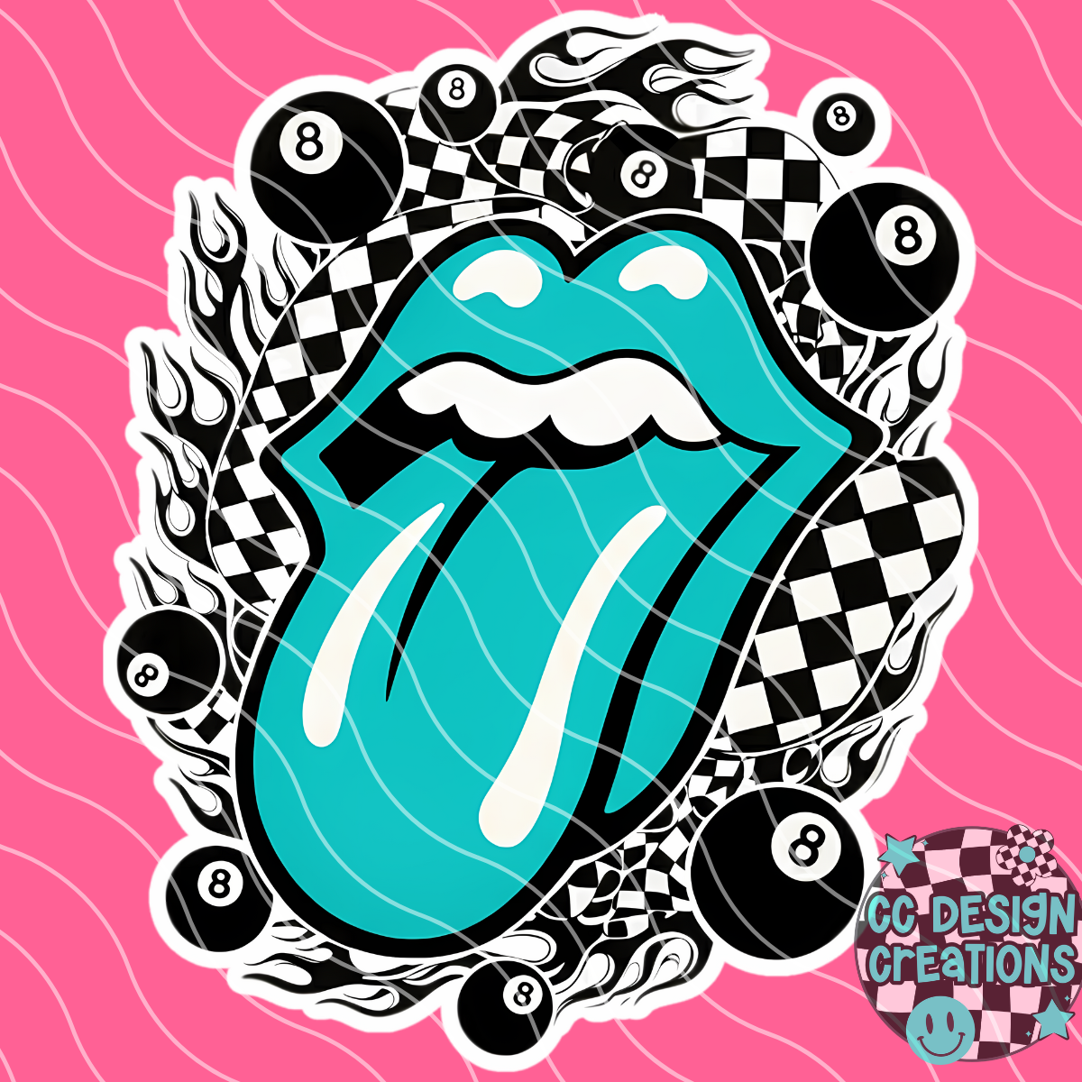 Rolling 8 Balls PNG Digital Download