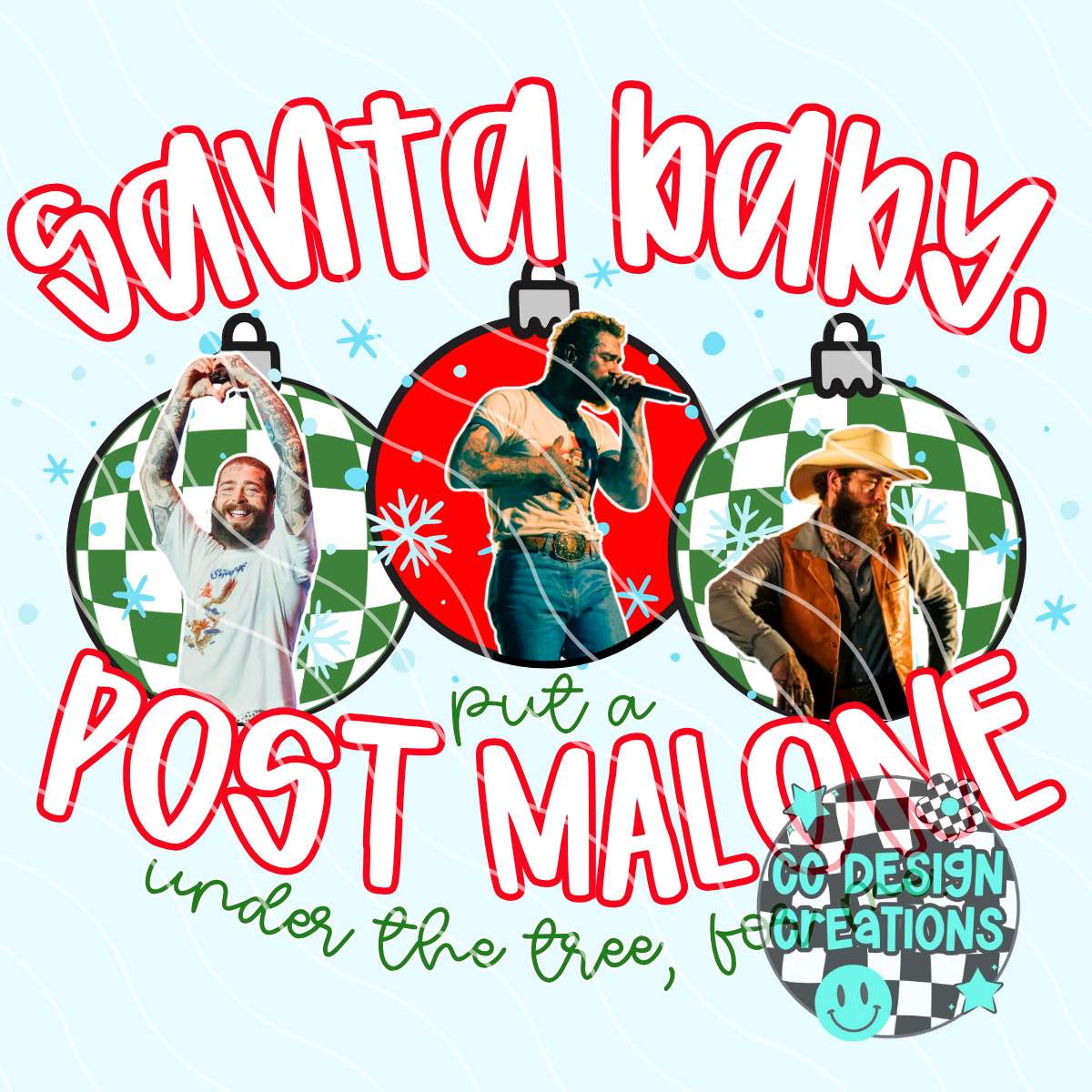 Santa Baby Posty PNG Digital Download