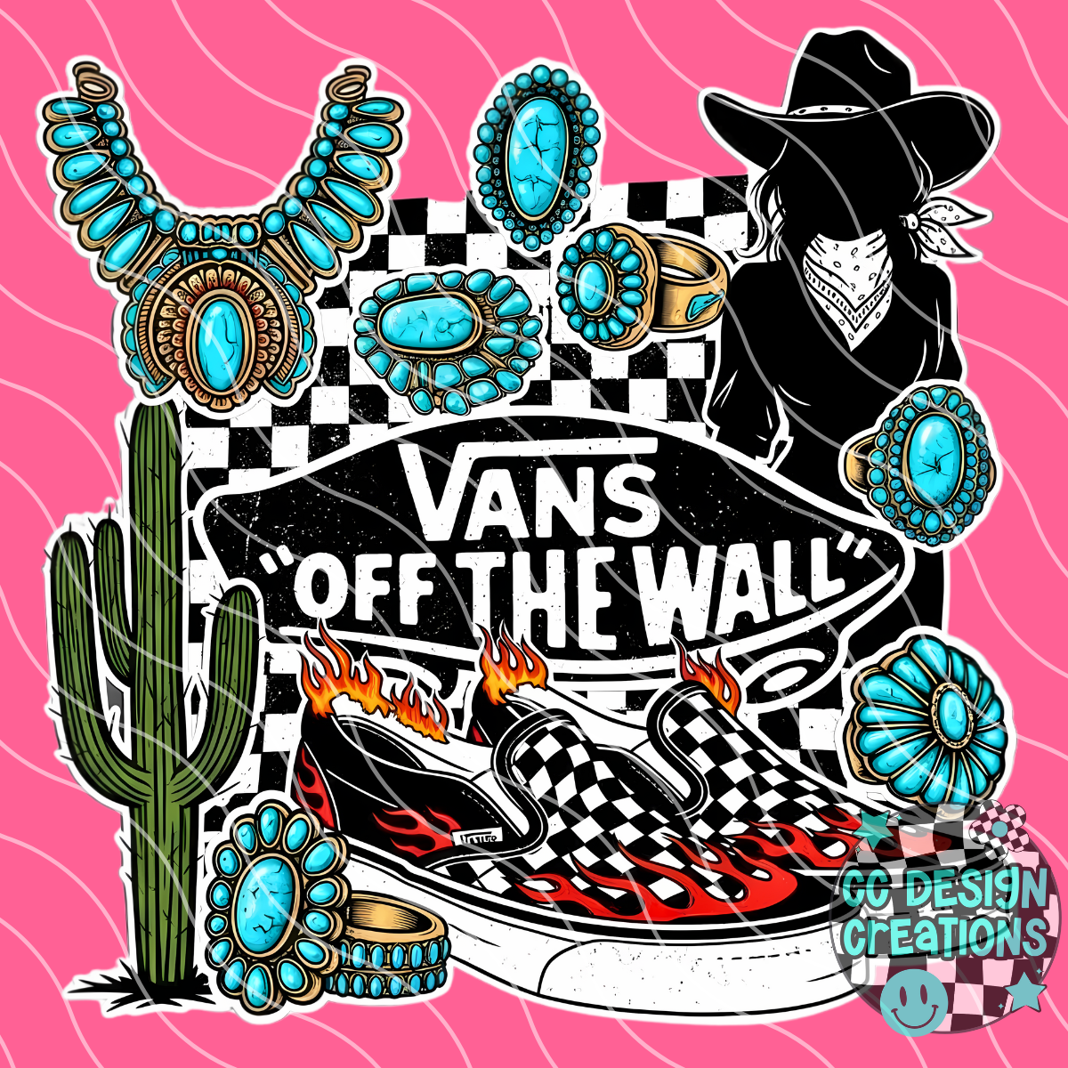 Skater Cowgirl PNG Digital Download