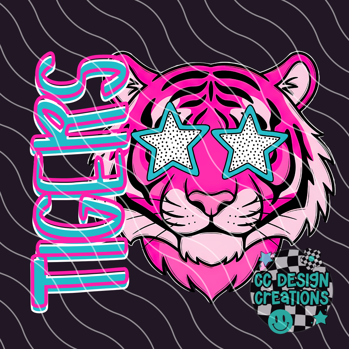 Tigers Preppy Mascot PNG Digital Download