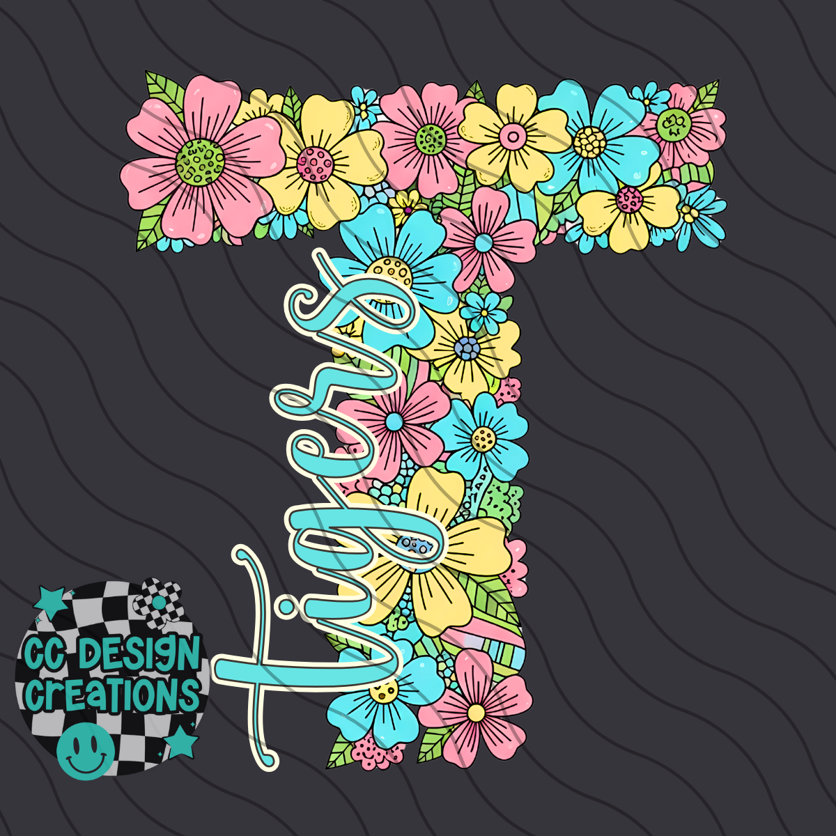 Tigers Floral Mascot PNG Digital Download