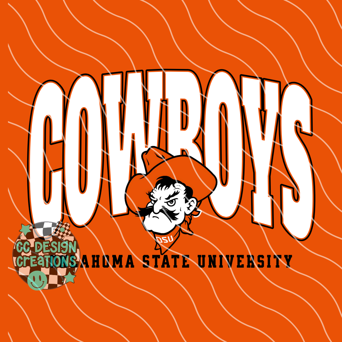 OK Cowboys Varsity Football PNG Digital Download (2 Files/Distressed Included)