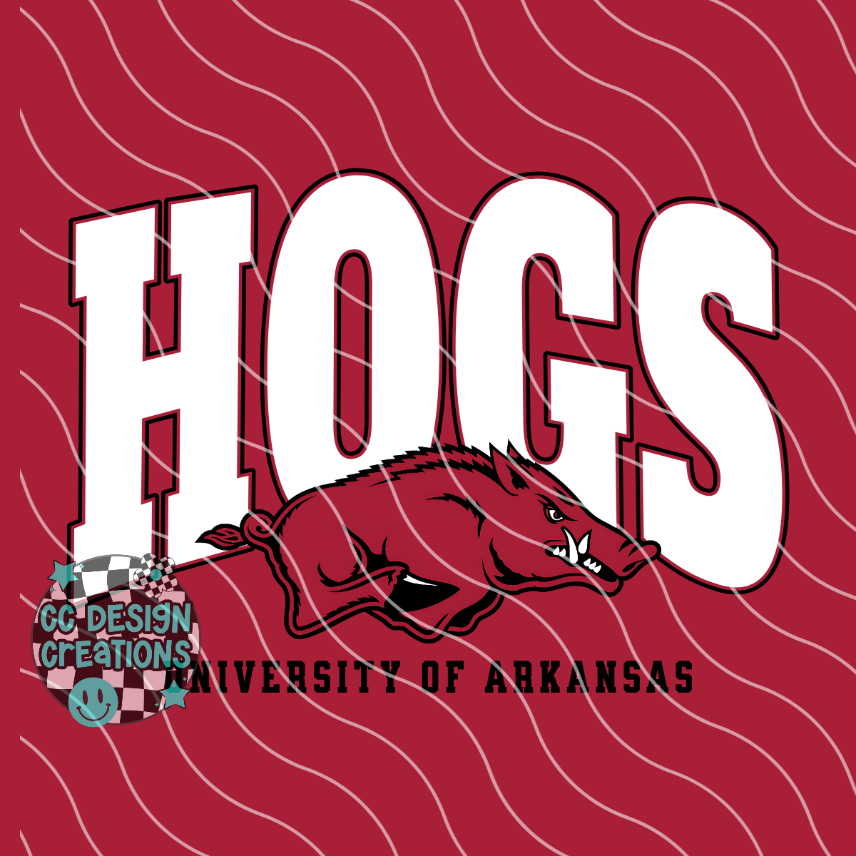 Hogs Varsity Football PNG Digital Download (2 Files/Distressed Included)