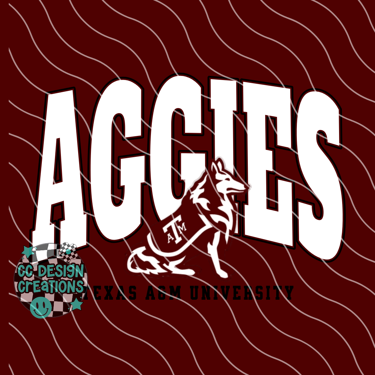 Aggies Varsity Football PNG Digital Download (2 Files/Distressed Included)