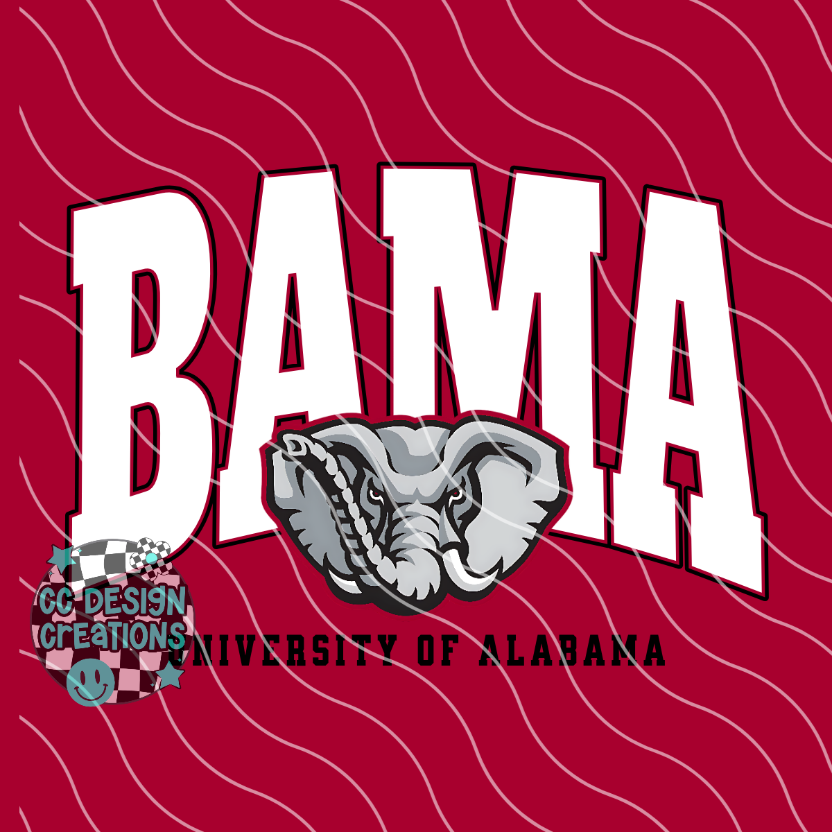 Bama Varsity Football PNG Digital Download (2 Files/Distressed Included)