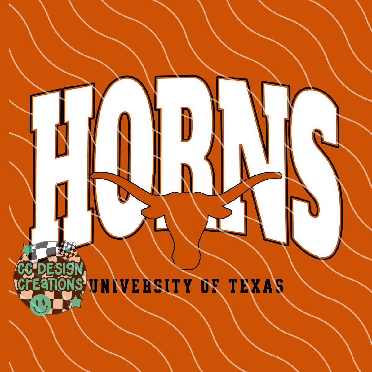 Horns Varsity Football PNG Digital Download (2 Files/Distressed Included)