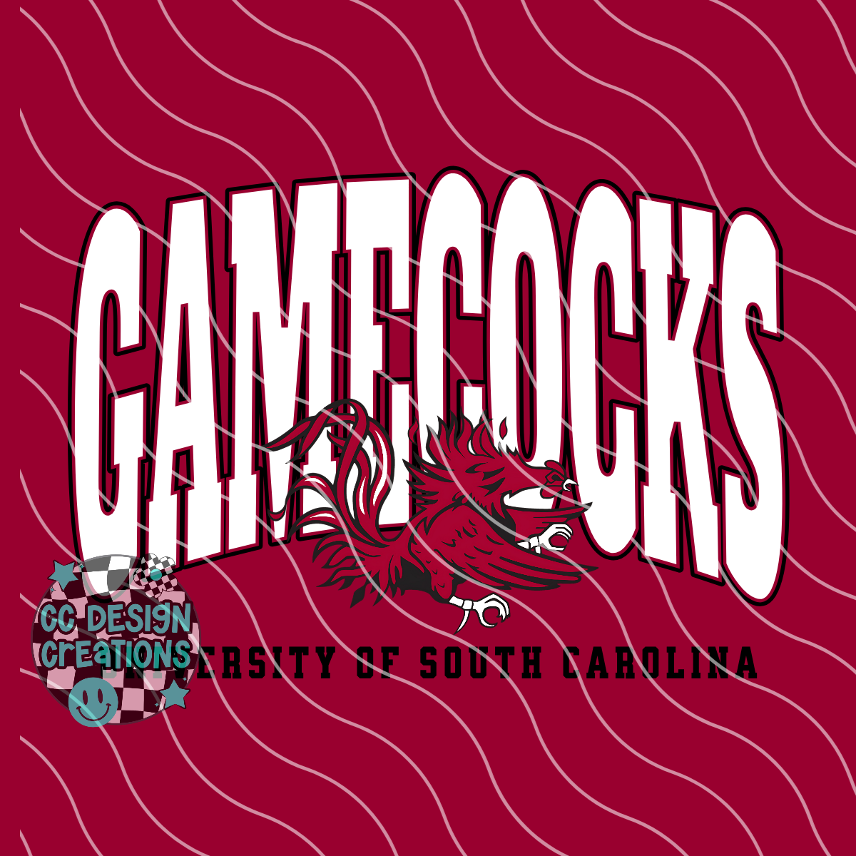 Gamecocks Varsity Football PNG Digital Download (2 Files/Distressed Included)