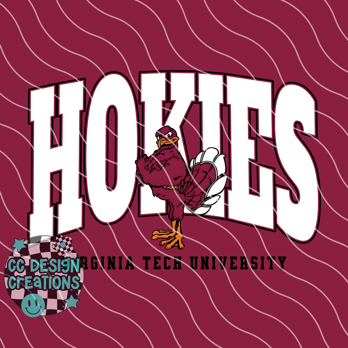 Hokies Varsity Football PNG Digital Download (2 Files/Distressed Included)