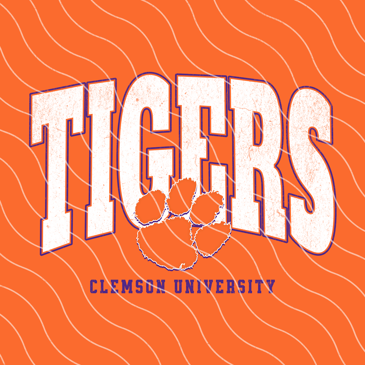 Clem Tigers Varsity Football PNG Digital Download (2 Files/Distressed Included)