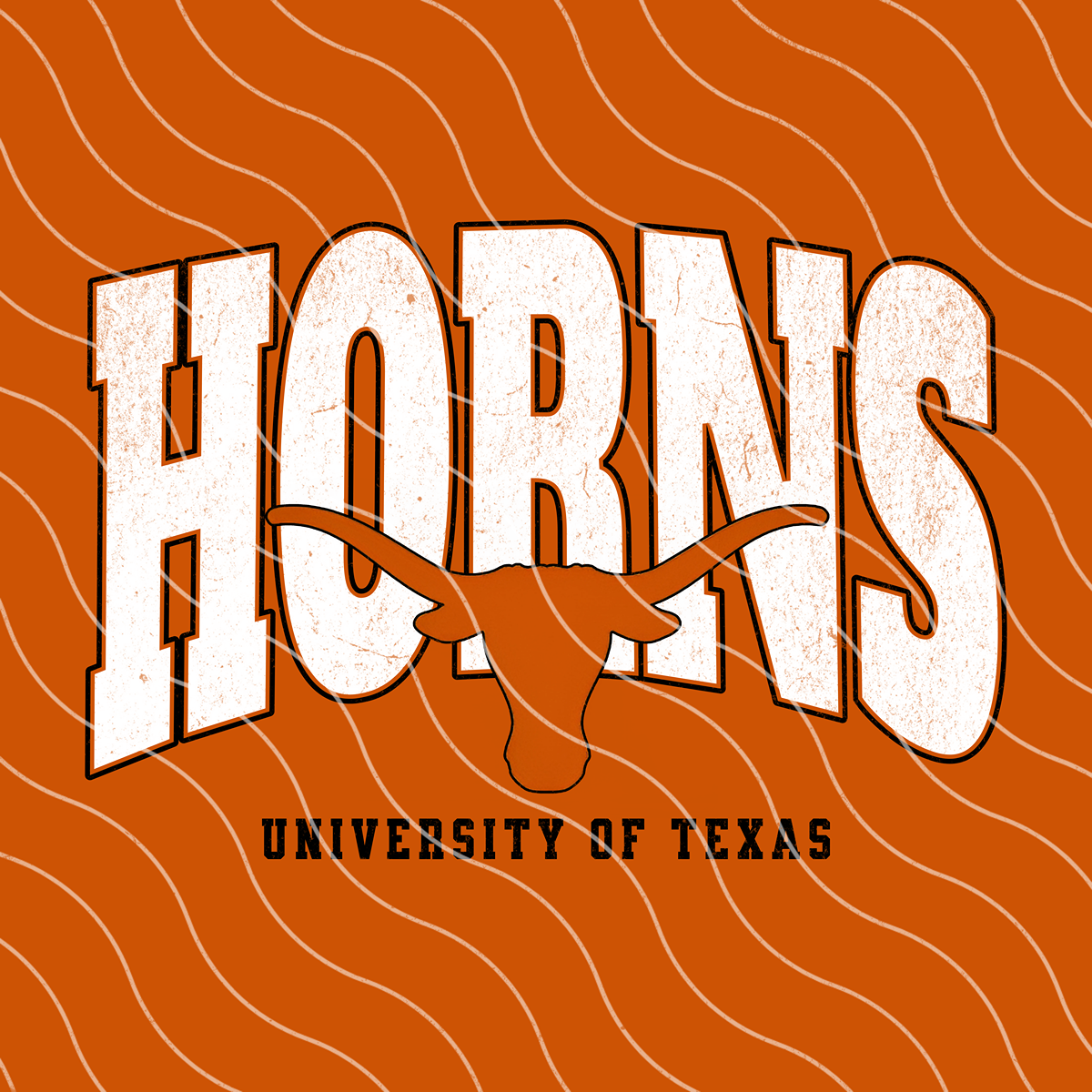 Horns Varsity Football PNG Digital Download (2 Files/Distressed Included)