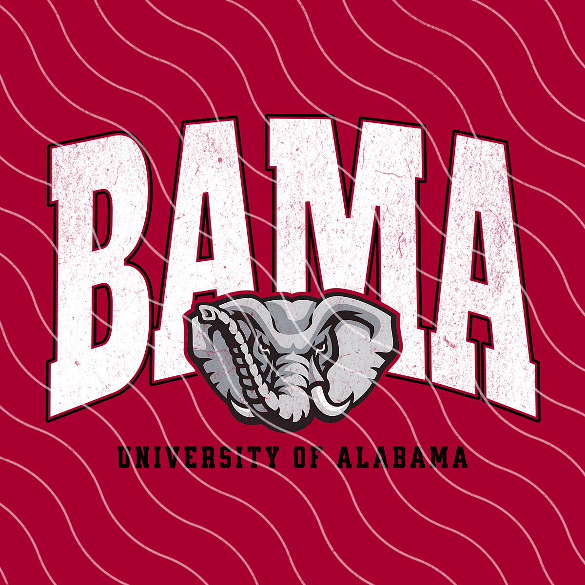 Bama Varsity Football PNG Digital Download (2 Files/Distressed Included)