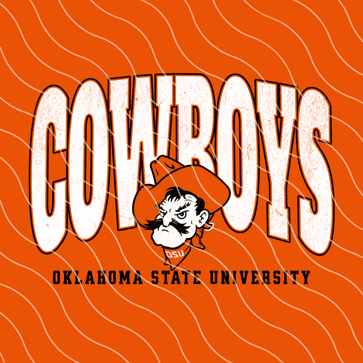 OK Cowboys Varsity Football PNG Digital Download (2 Files/Distressed Included)