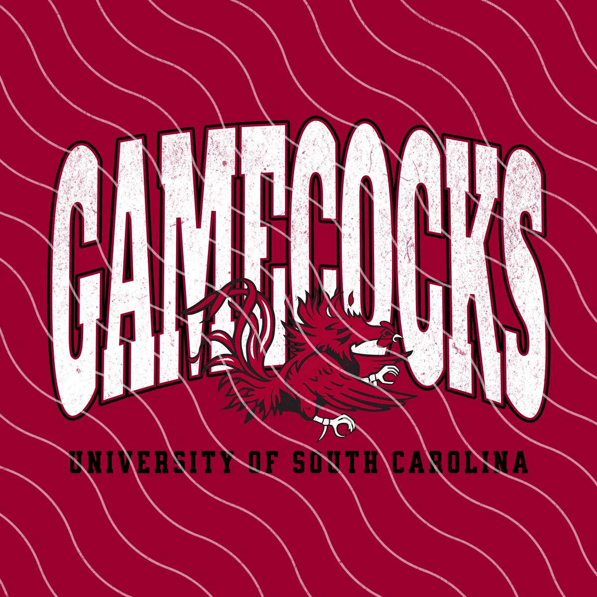 Gamecocks Varsity Football PNG Digital Download (2 Files/Distressed Included)