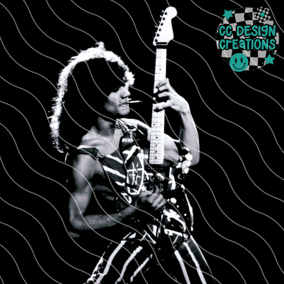 Van Halen Halftone PNG Digital Download