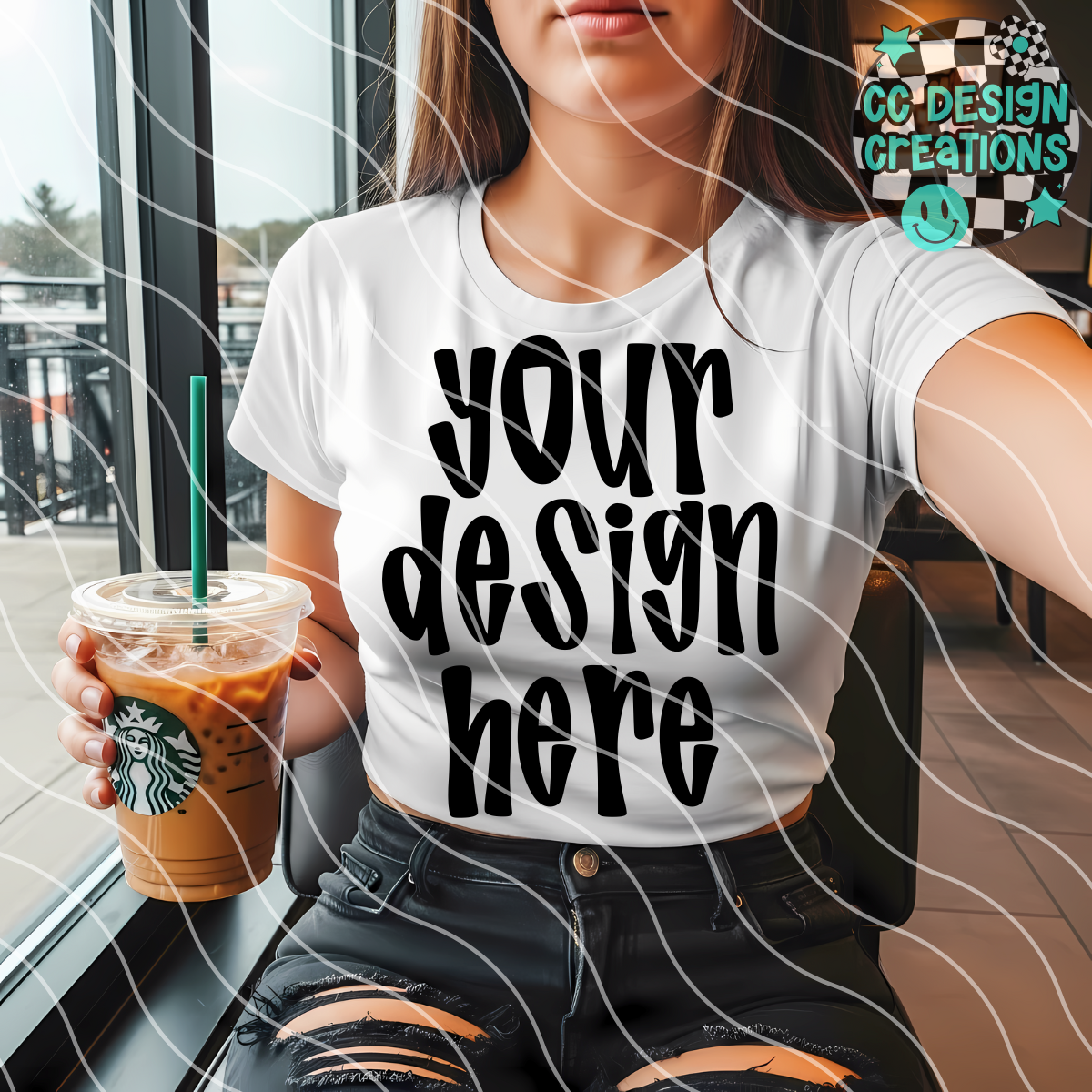 White Tee Starbs MOCK