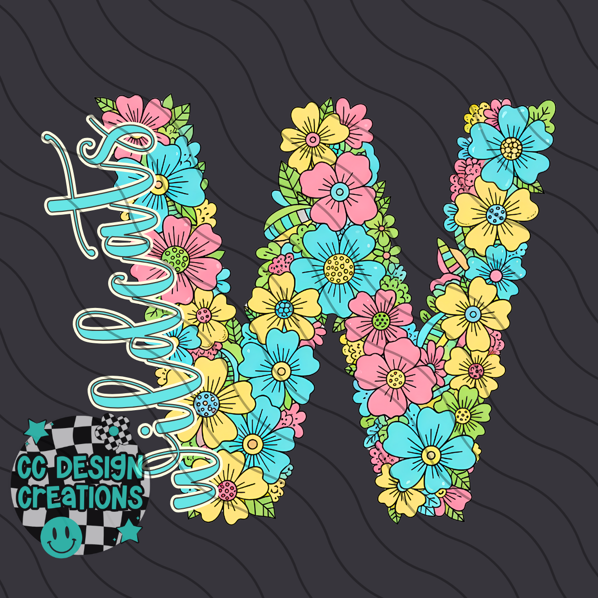 Wildcats Floral Mascot PNG Digital Download