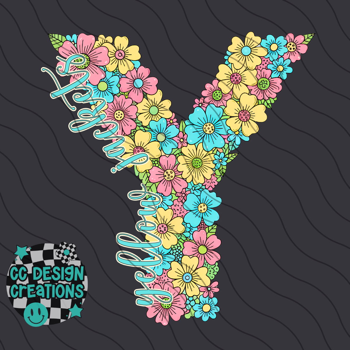 Yellow Jackets Floral Mascot PNG Digital Download