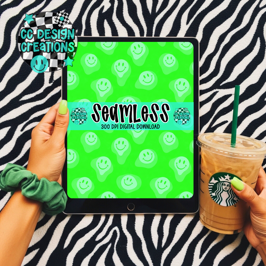 Green Smileys SEAMLESS