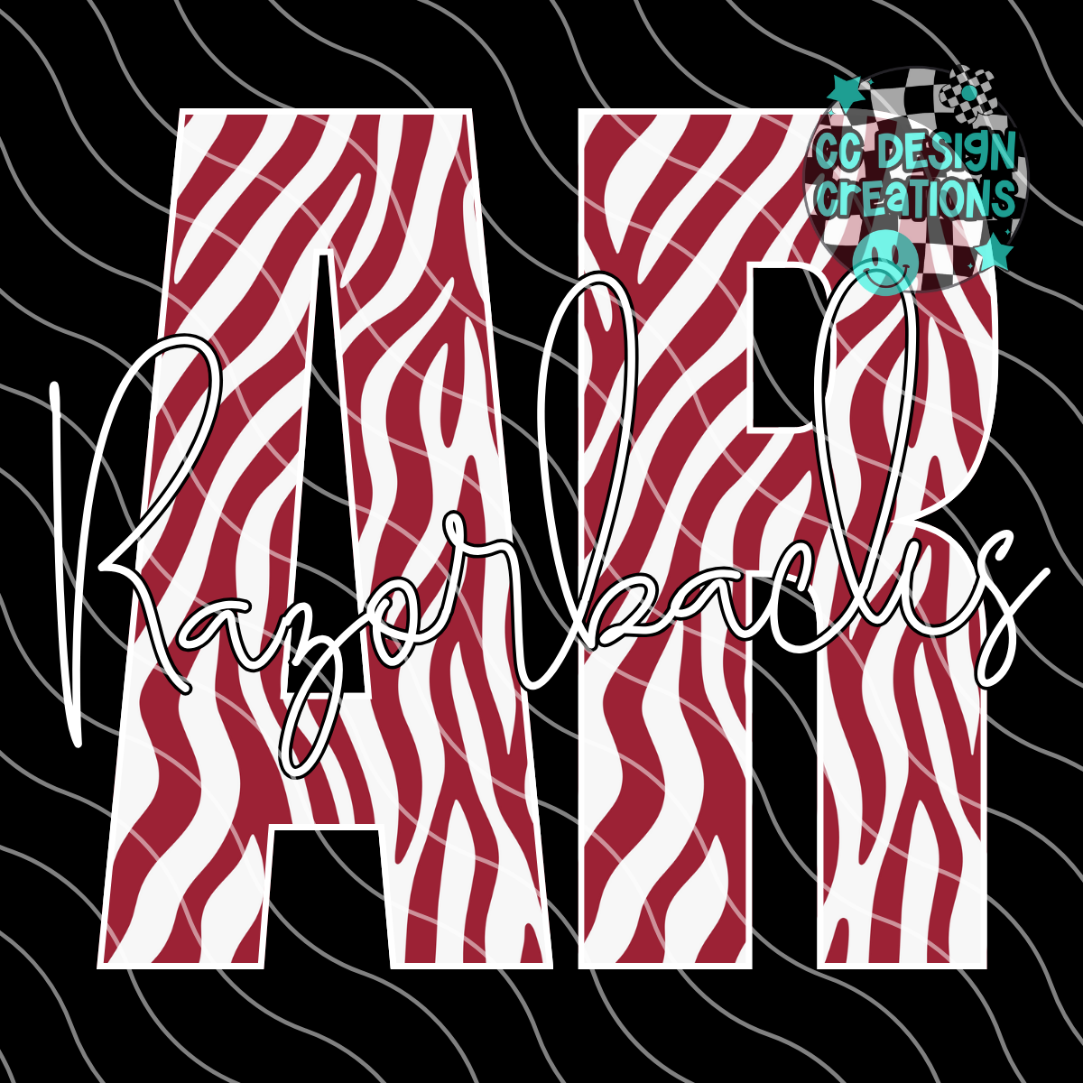 Razorbacks Football Zebra PNG Digital Download