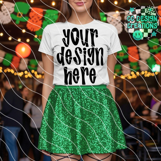 White Tee St Pattys Bar MOCK