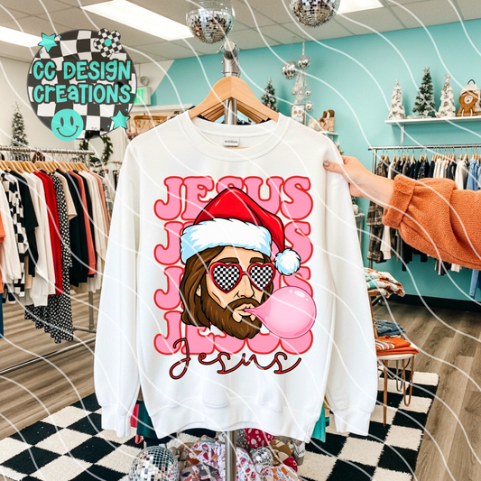 Retro Christmas Jesus PNG Digital Download