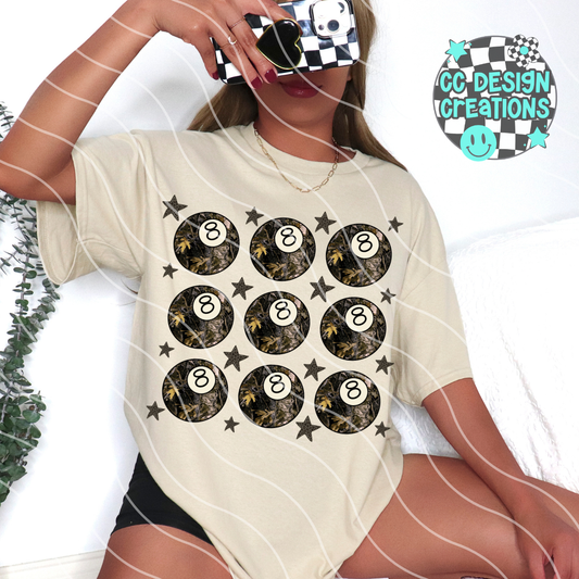 Camo 8 Ball Stack PNG Digital Download