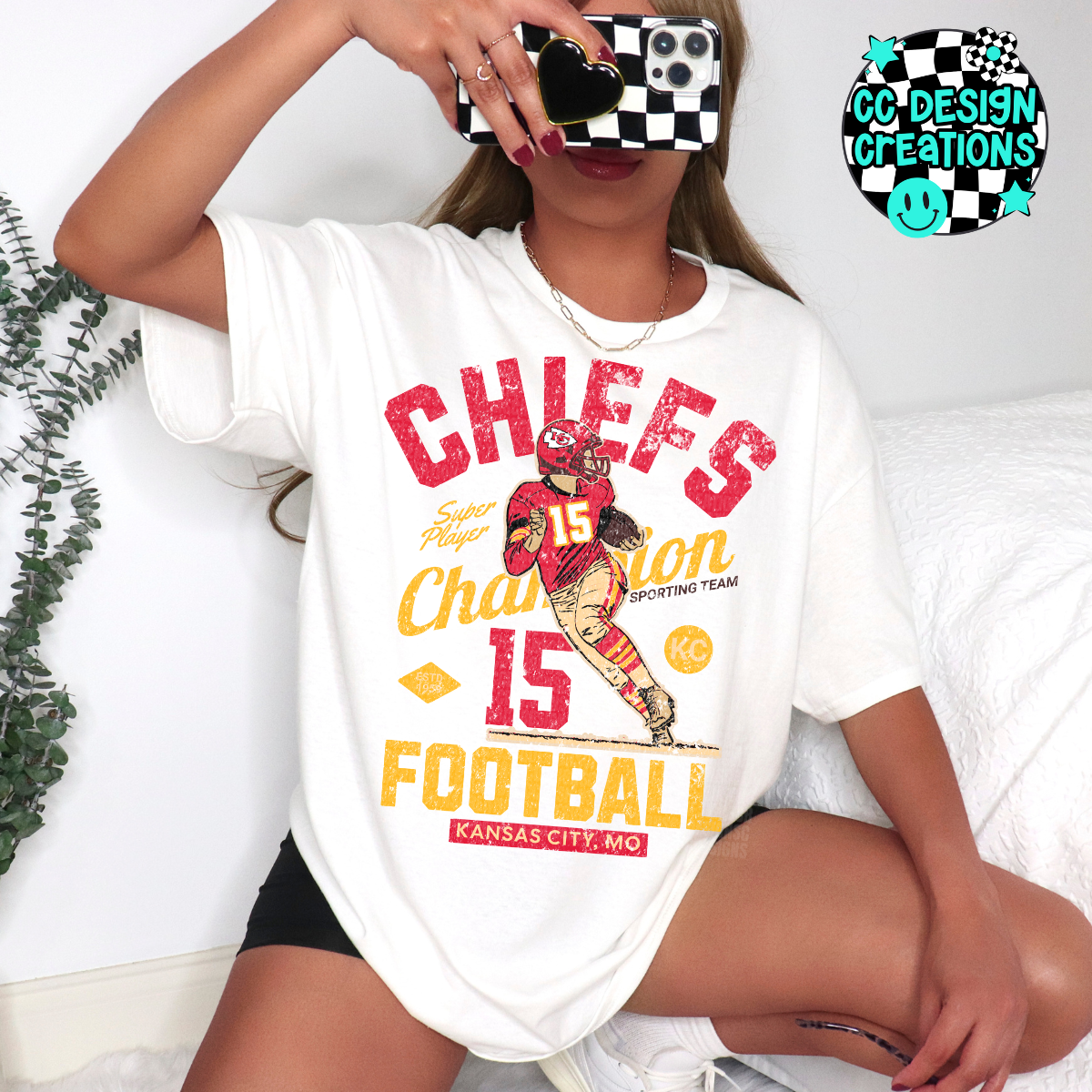 Chiefs 15 Vintage Football PNG Digital Download