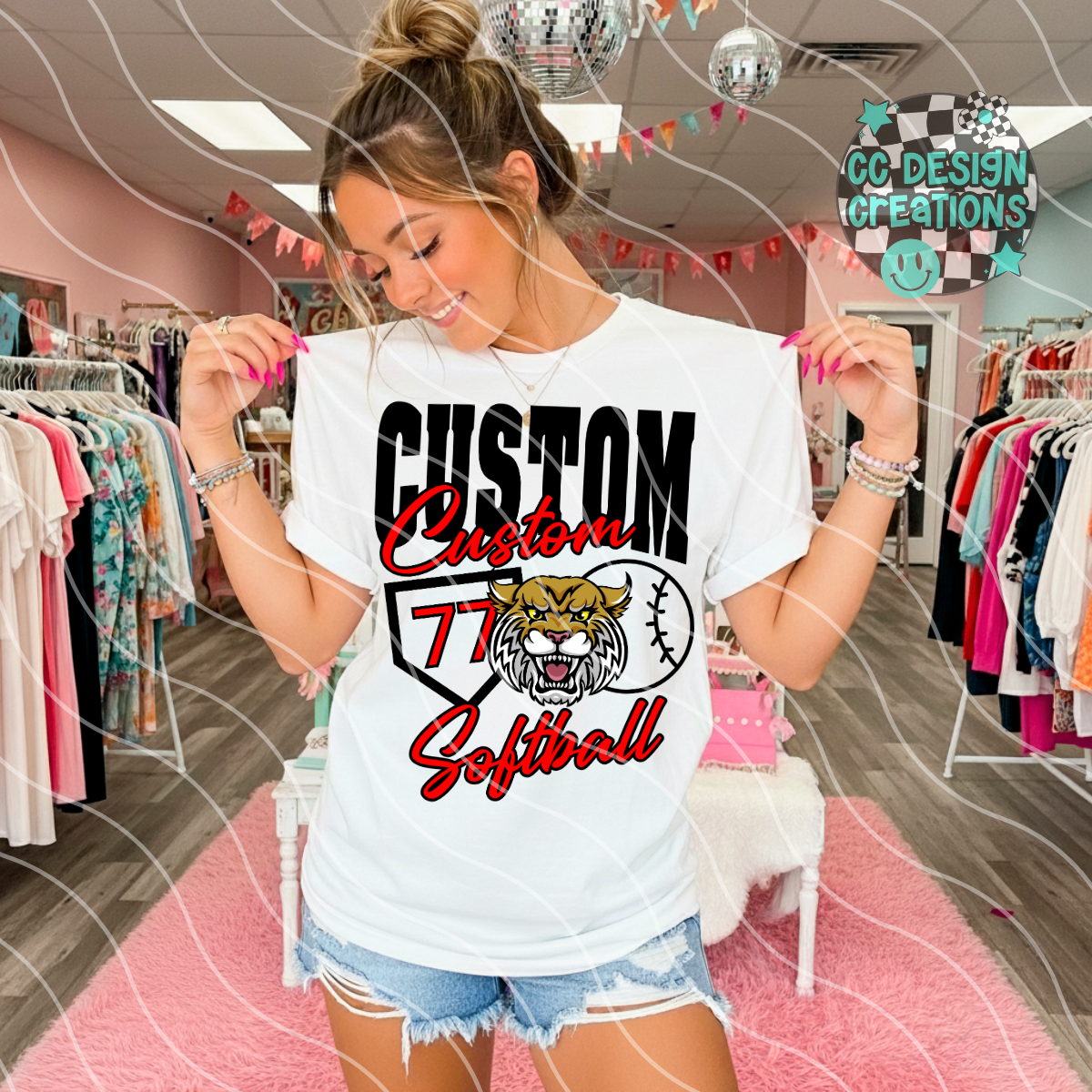 CUSTOM Softball Mascot PNG Digital Download