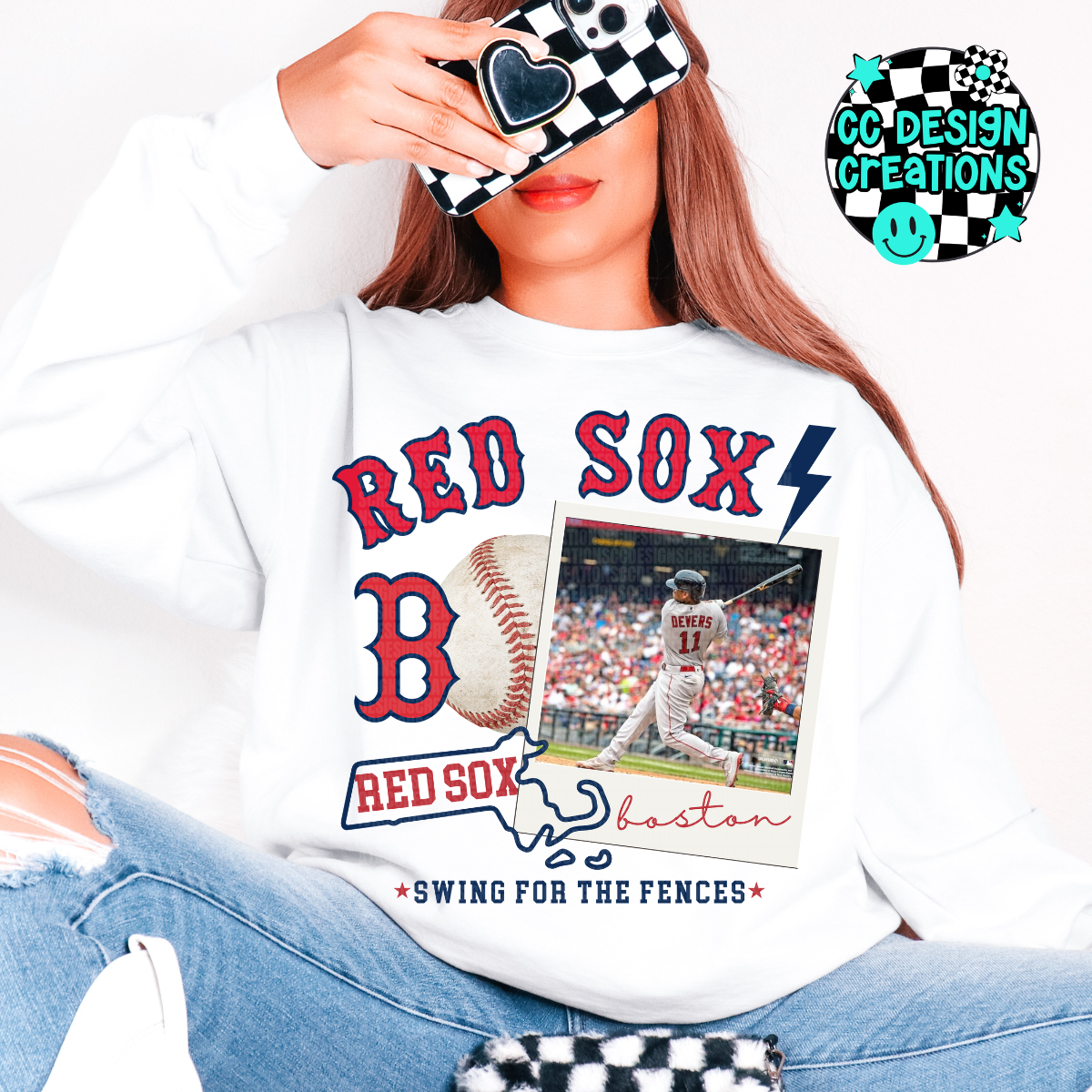 Red Sox Baseball Collage PNG Digital Download