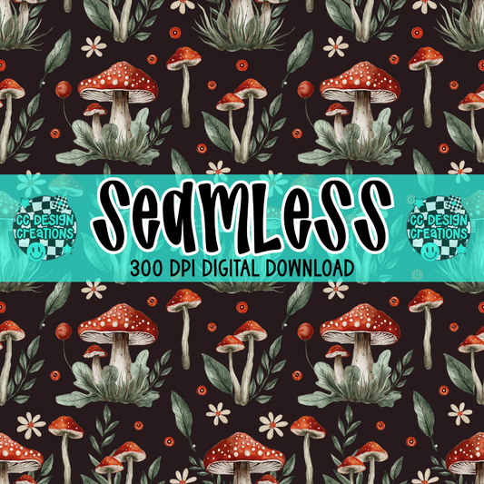 SEAMLESS Mushroom PNG Digital Download