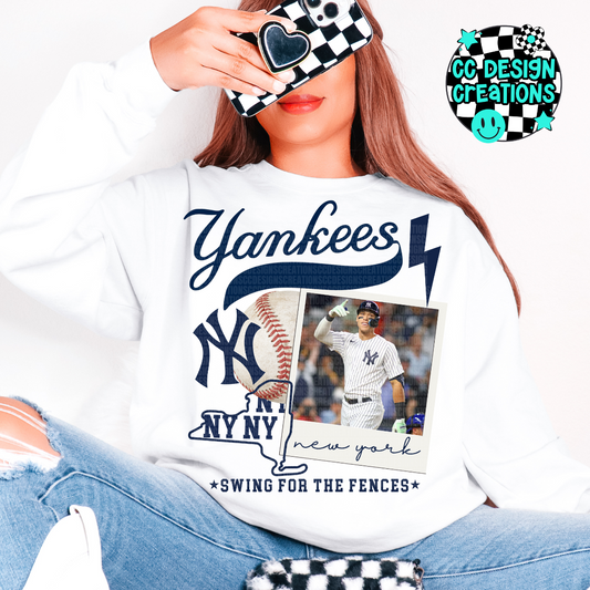 Yankees Baseball Collage PNG Digital Download