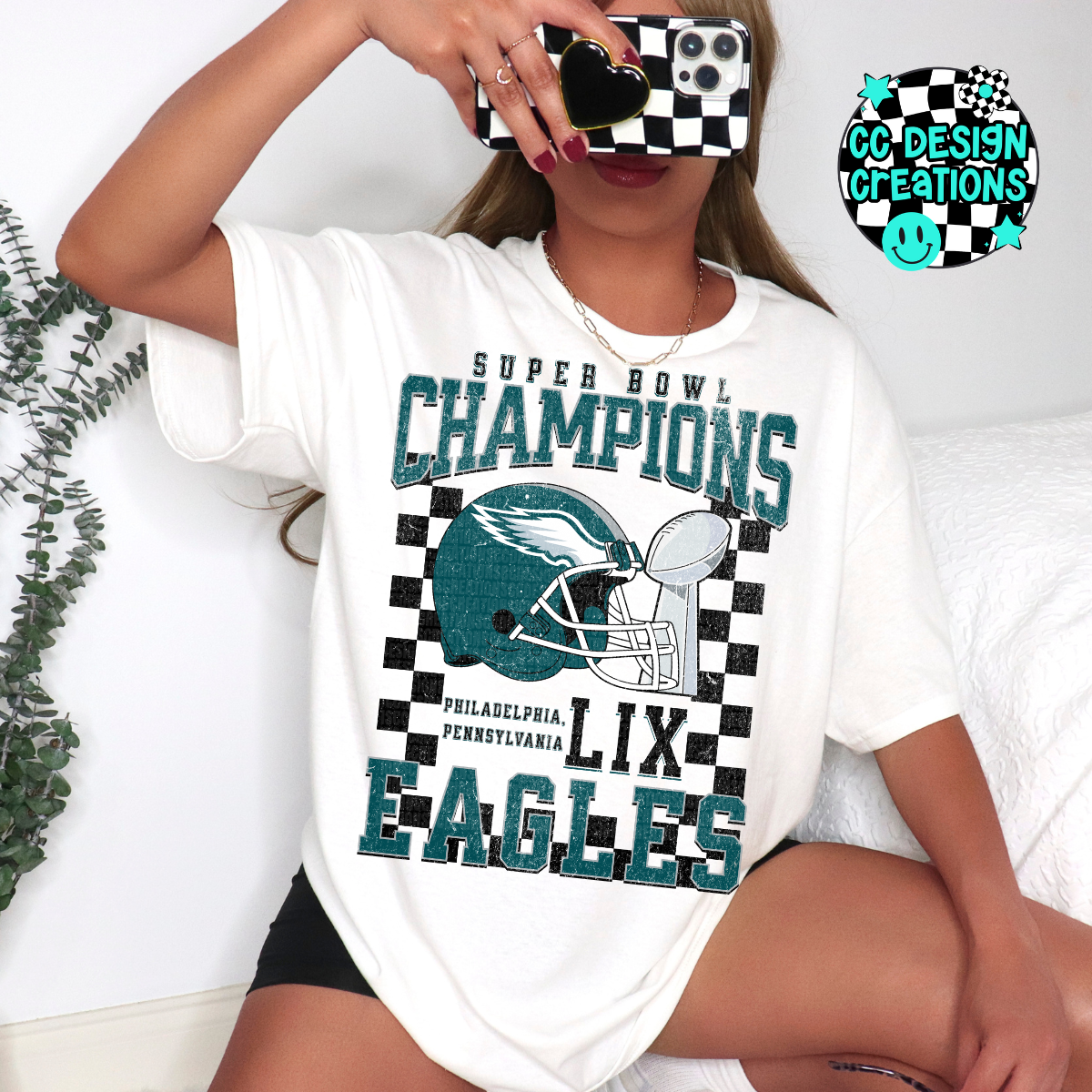 2025 Super Bowl Champs LIX Eagles PNG Digital Download (2 Files Distressed & Non-Distressed)