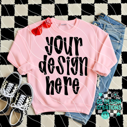 Pink Vday Sweatshirt Mock