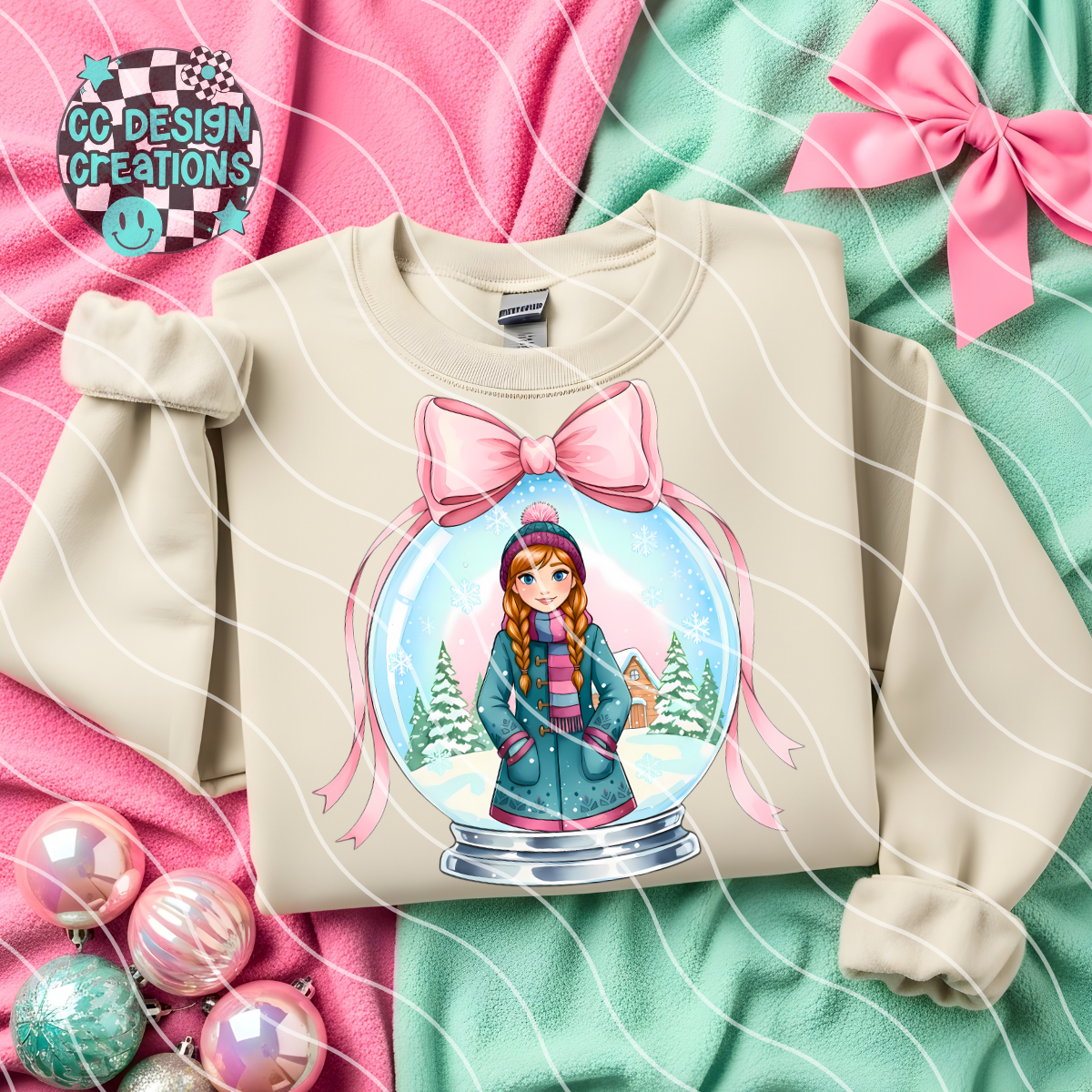 Winter Princess Snowglobe PNG Digital Download 2