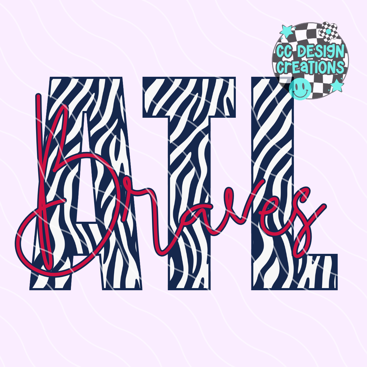 Braves Baseball Zebra PNG Digital Download