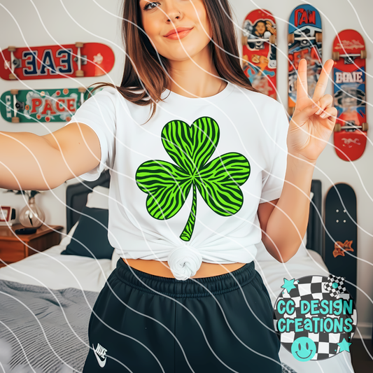 Zebra Shamrock PNG Digital Download