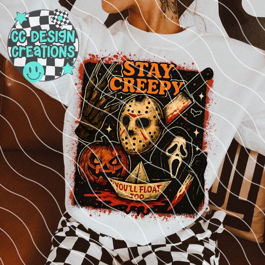 Stay Creepy Horror Collage PNG Digital Download