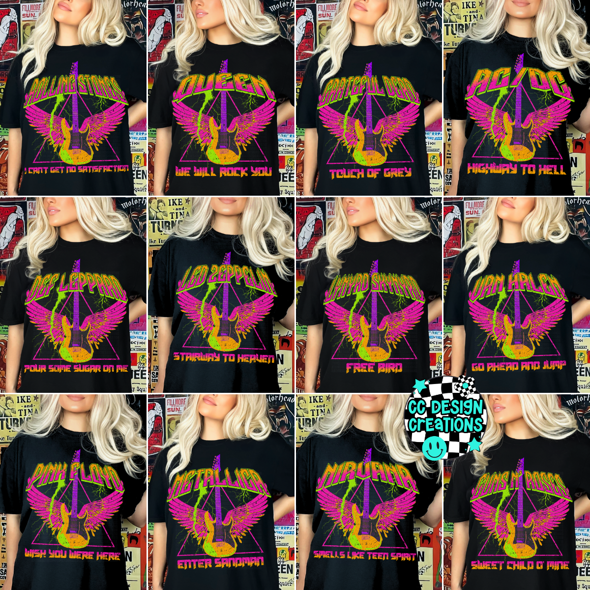 Neon Rocker Bundle PNG Digital Download (12 Files)