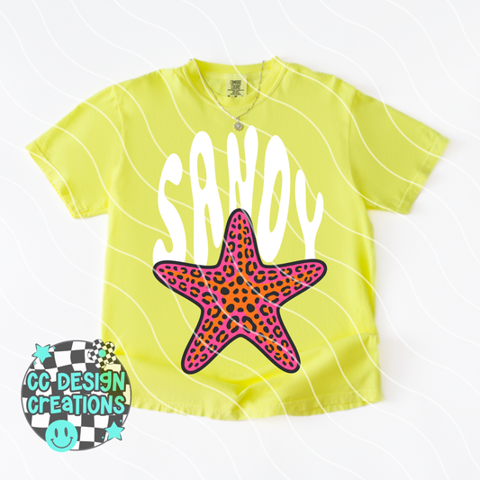 Sandy Retro Leopard Pink Ocean PNG Digital Download