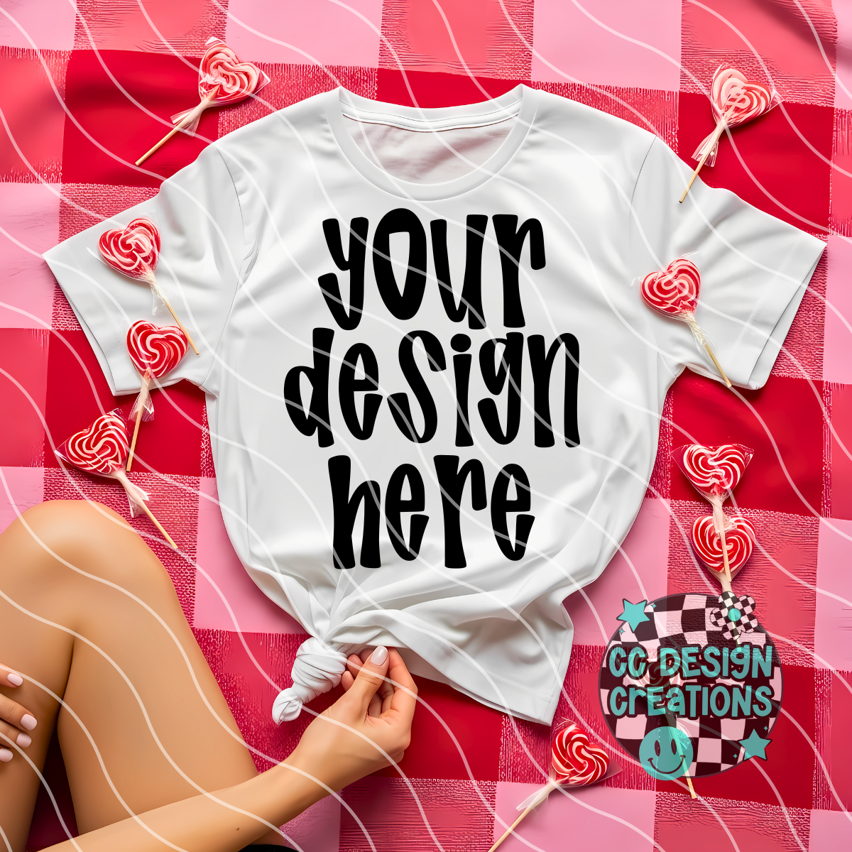 White Tee Heart Lolli Mock