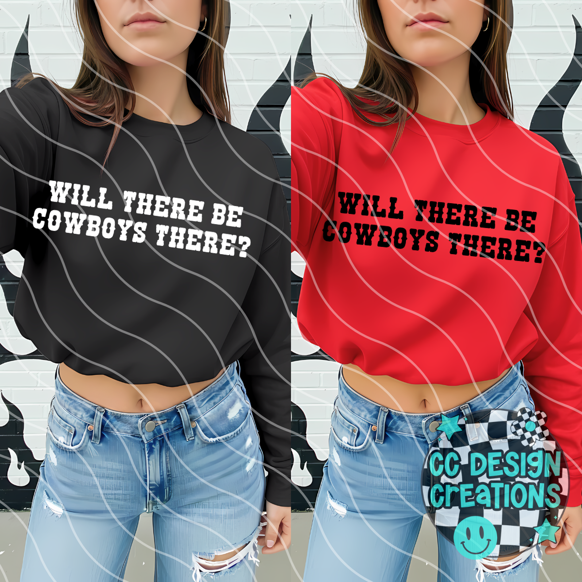 Will There Be Cowboys There PNG Digital Download (white + black)